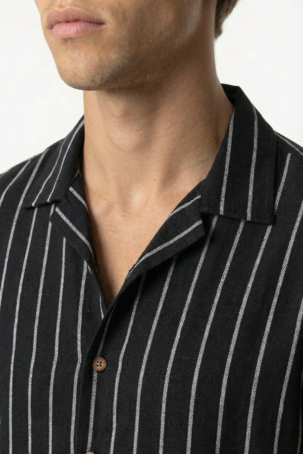 Riviera Stripe Shirt Black