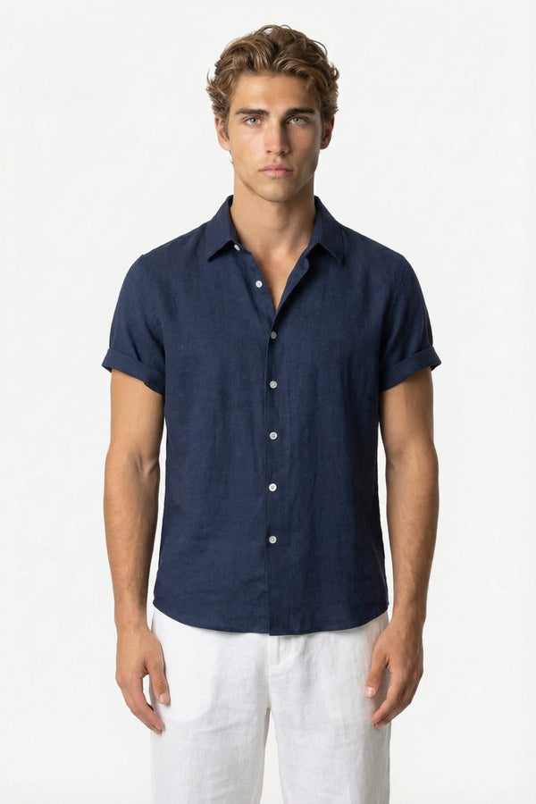 Coastal Linen Shirt Blue