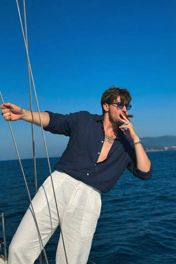 Coastal Linen Shirt Blue