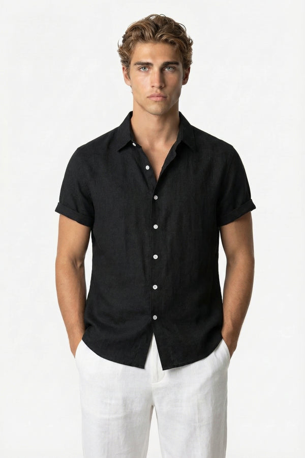 Coastal Linen Shirt Black