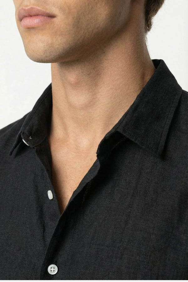Coastal Linen Shirt Black