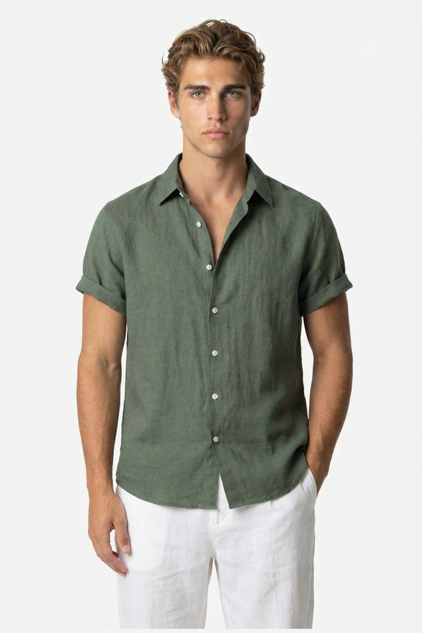Coastal Linen Shirt Green