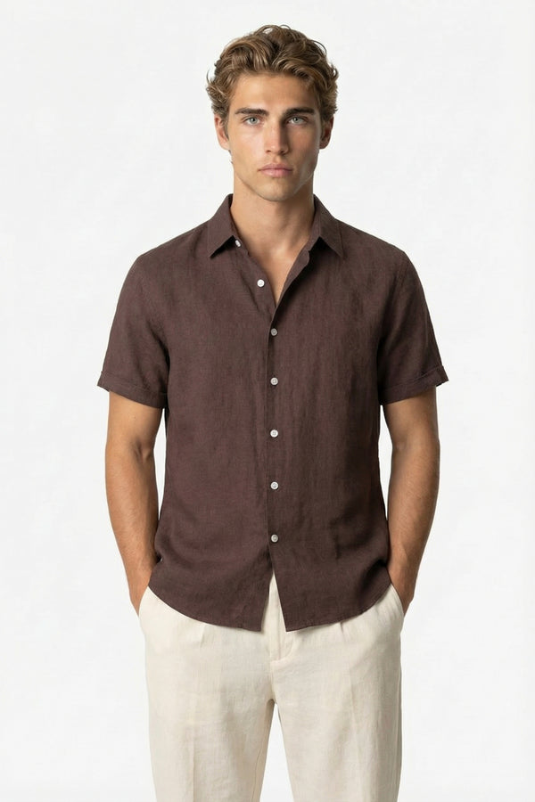 Coastal Linen Shirt Brown