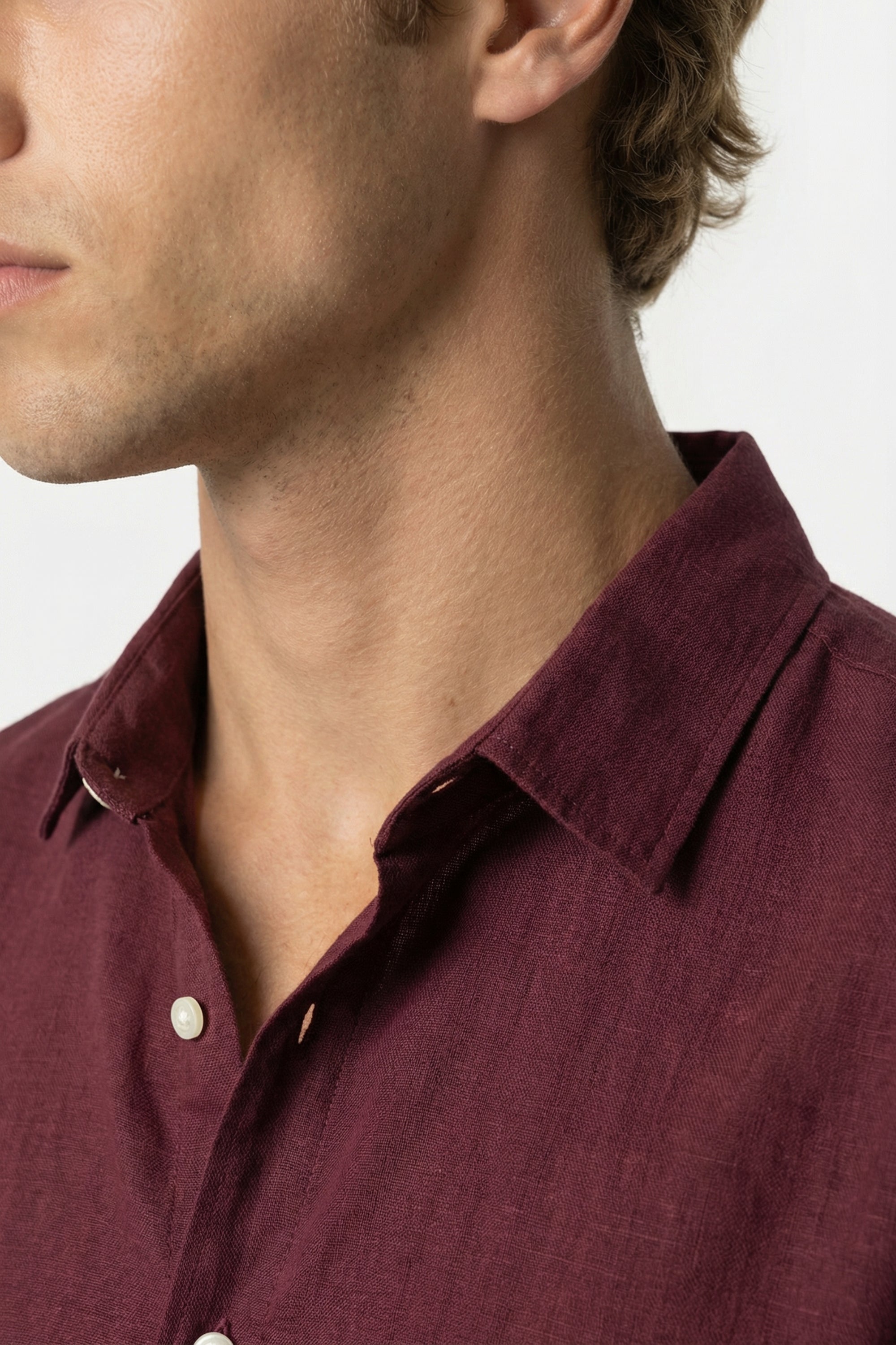 Coastal Linen Shirt Bordeaux