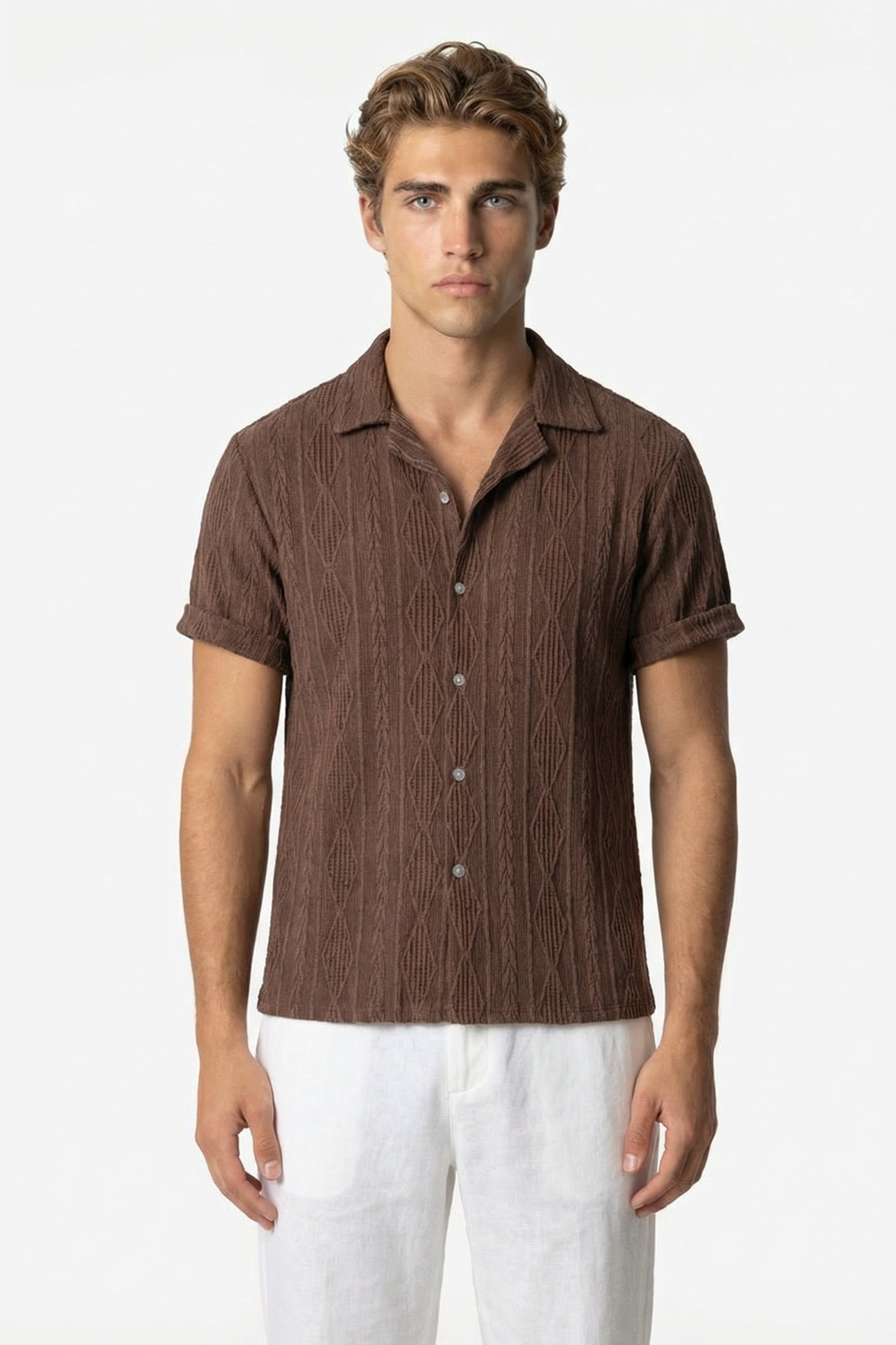 Mayfair Weave Shirt Brown