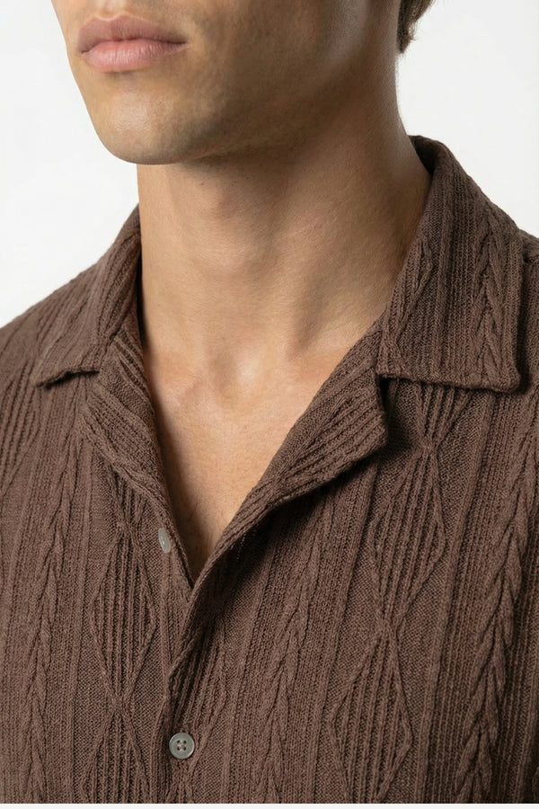 Mayfair Weave Shirt Brown