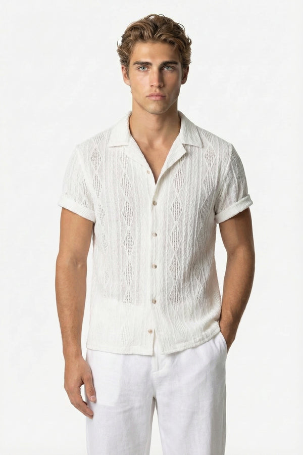 Mayfair Weave Shirt White