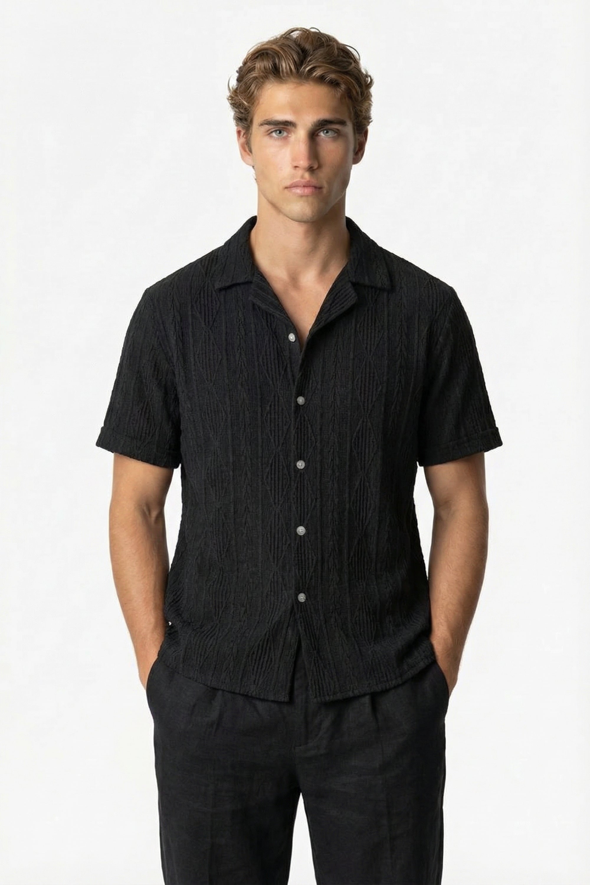 Mayfair Weave Shirt Black