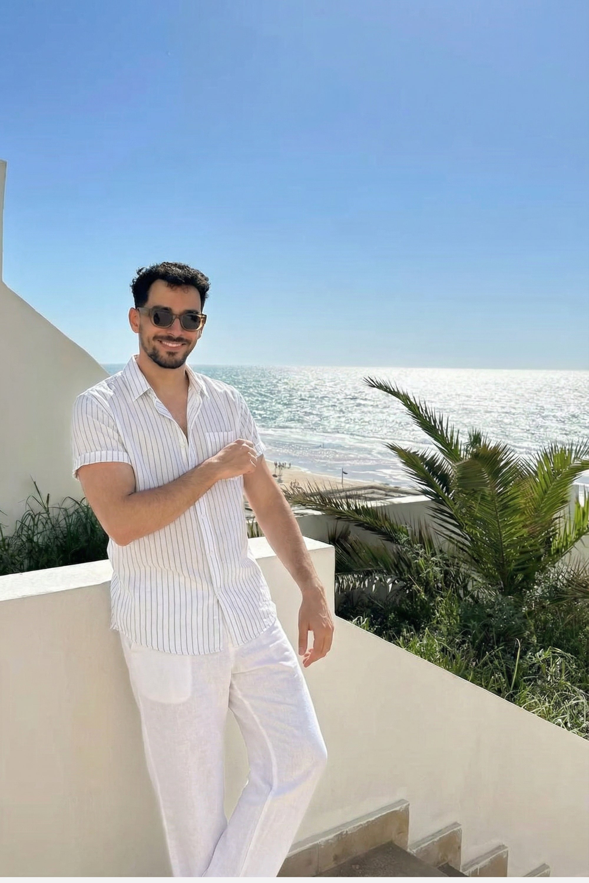Mayfair striped button-up shirt White