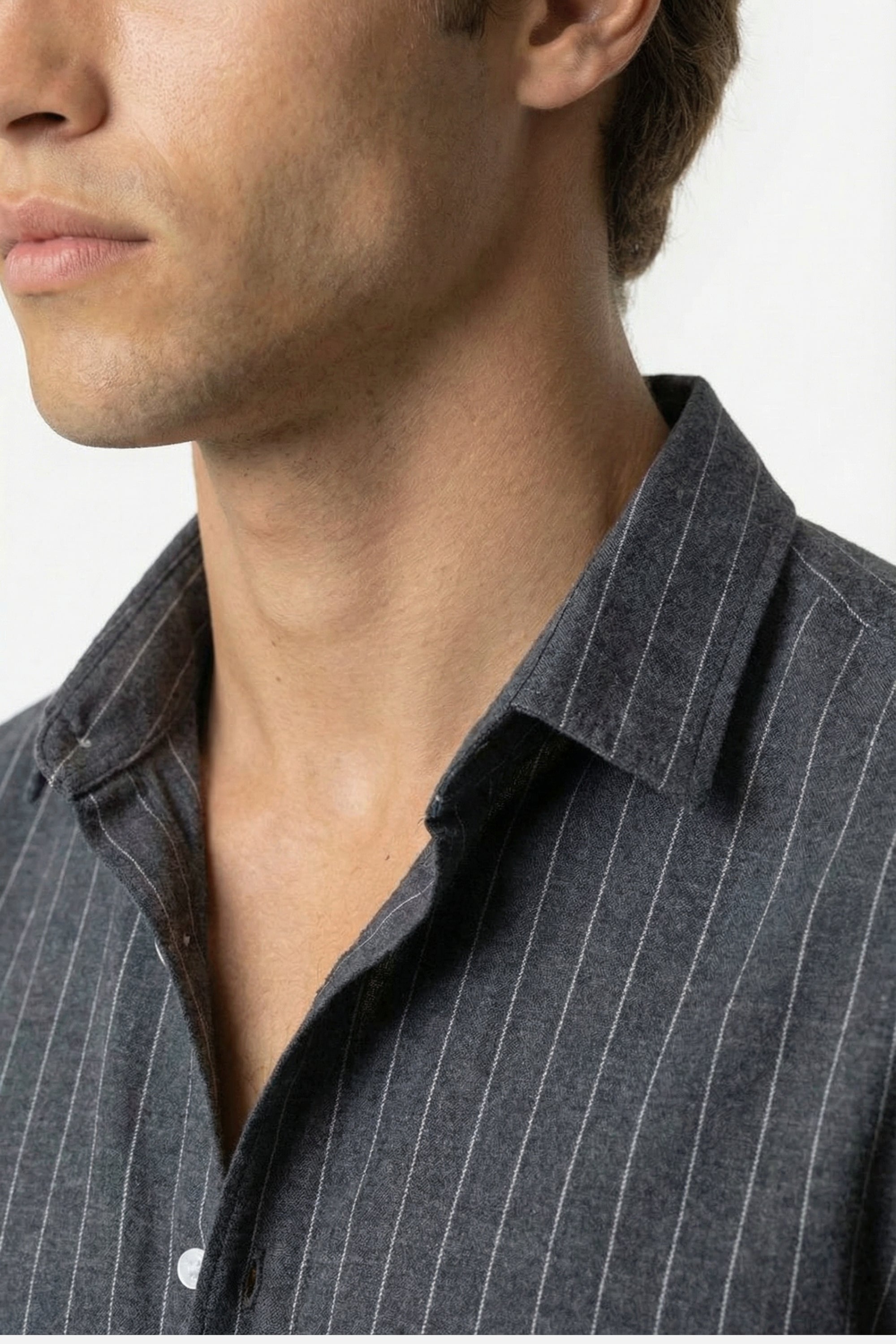 Mayfair striped button-up shirt Grey