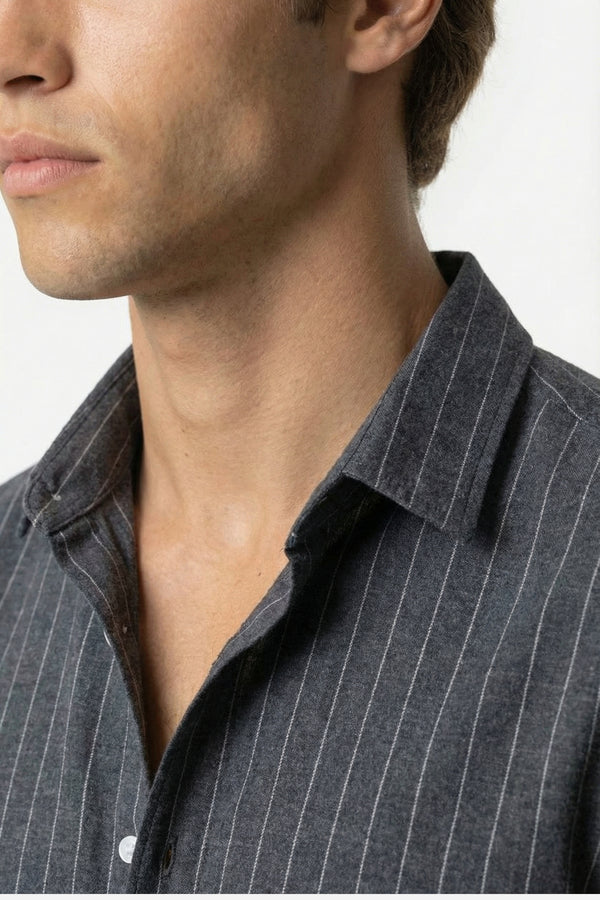 Mayfair striped button-up shirt Grey