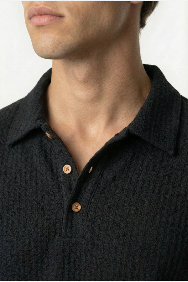 Riviera Knit Polo Black