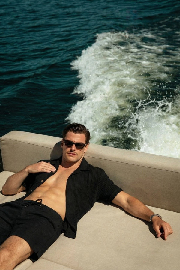 Riviera Knit Polo Black