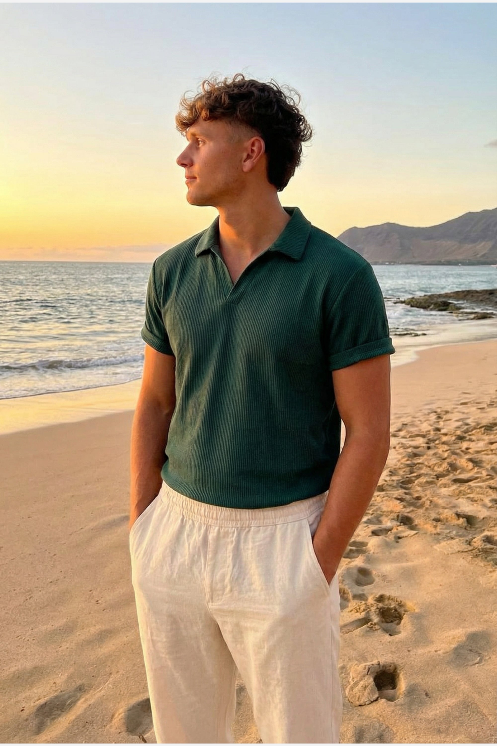 Riviera Rib Polo Green