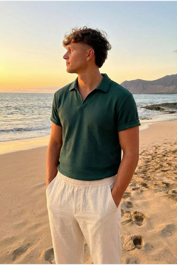 Riviera Rib Polo Green