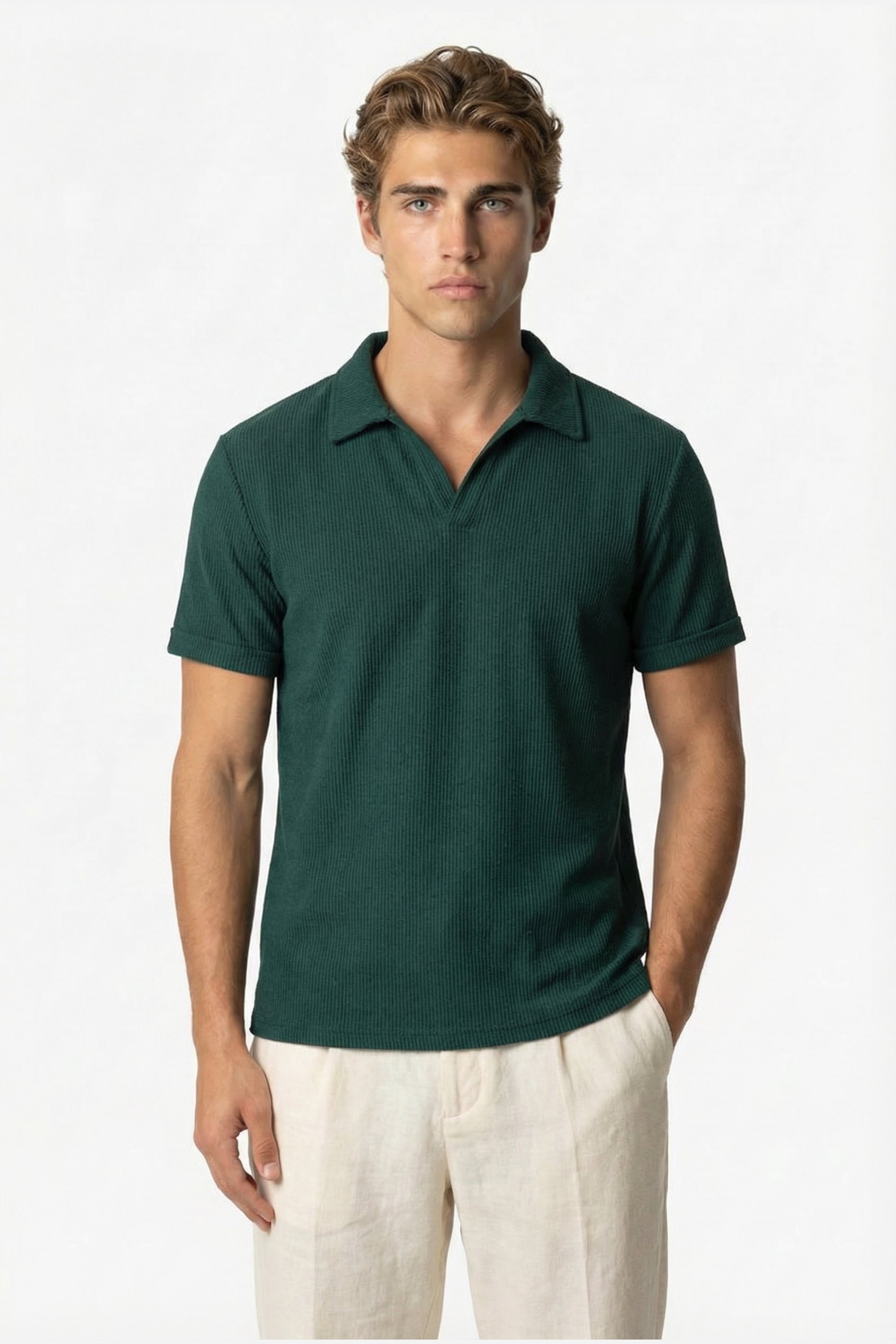 Riviera Rib Polo Green