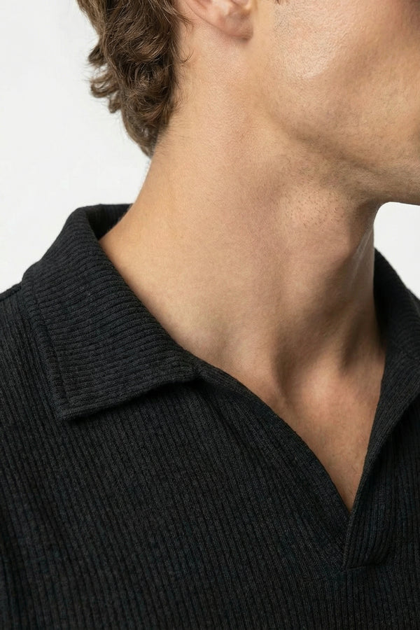 Riviera Rib Polo Black