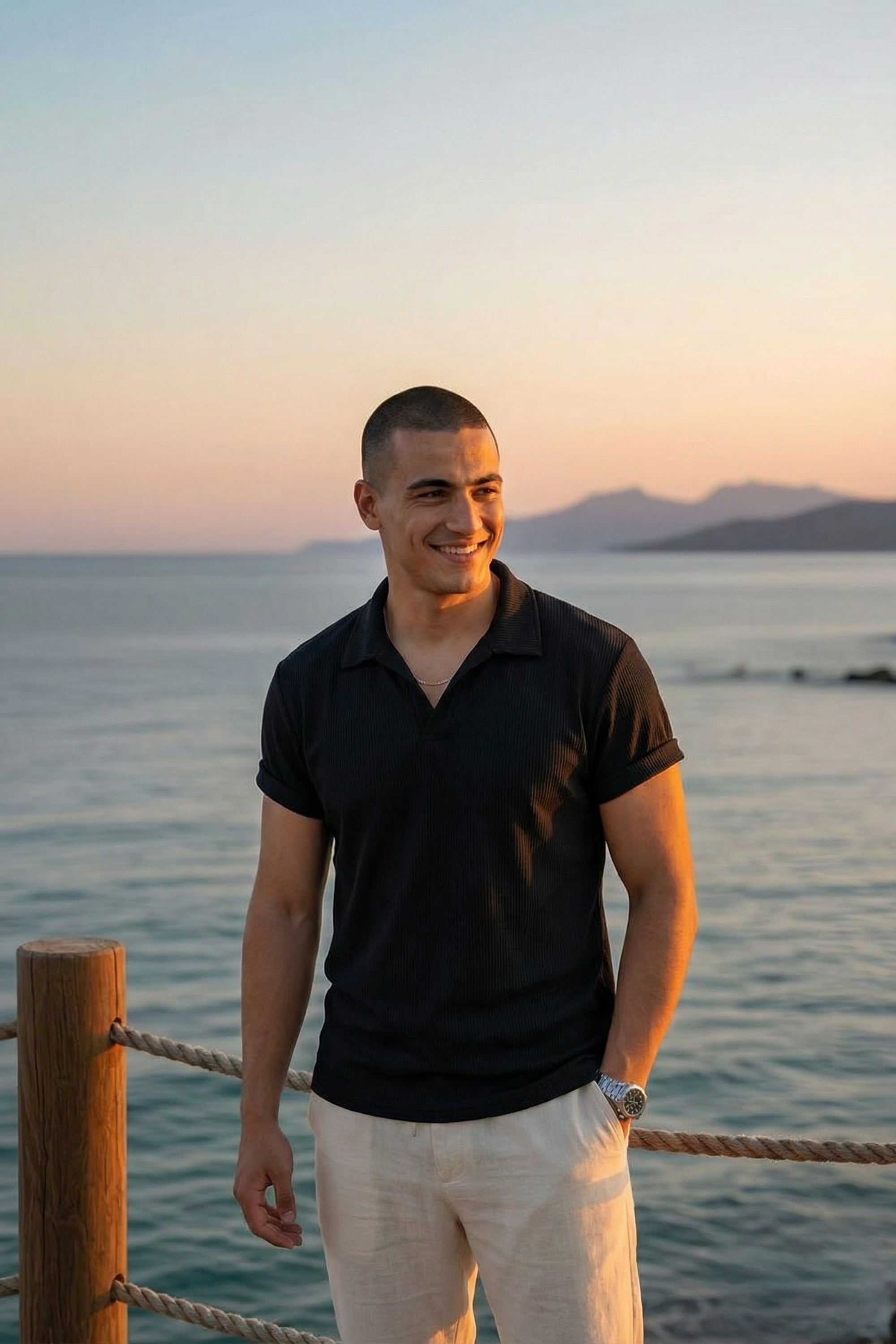 Riviera Rib Polo Black