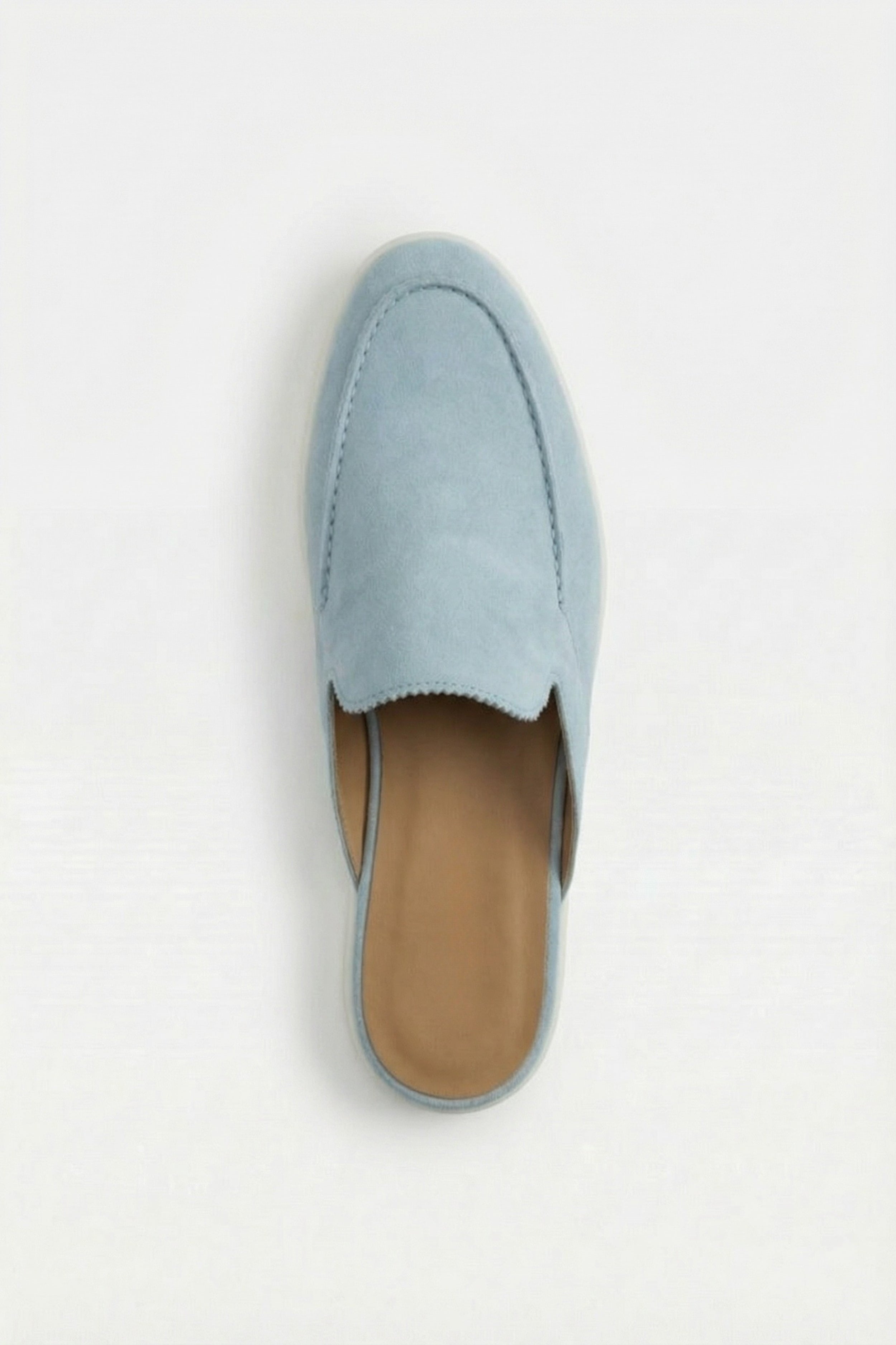 Positano Suede Mule Baby Blue