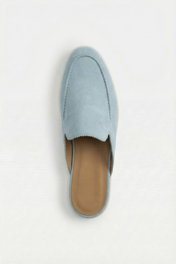 Positano Suede Mule Baby Blue