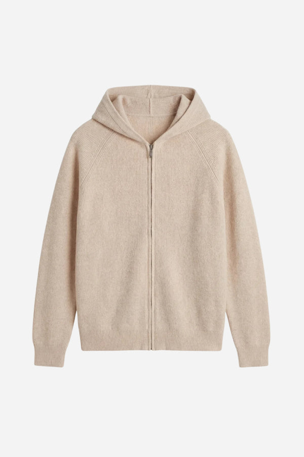 Ashford Cashmere Zip Cardigan Beige
