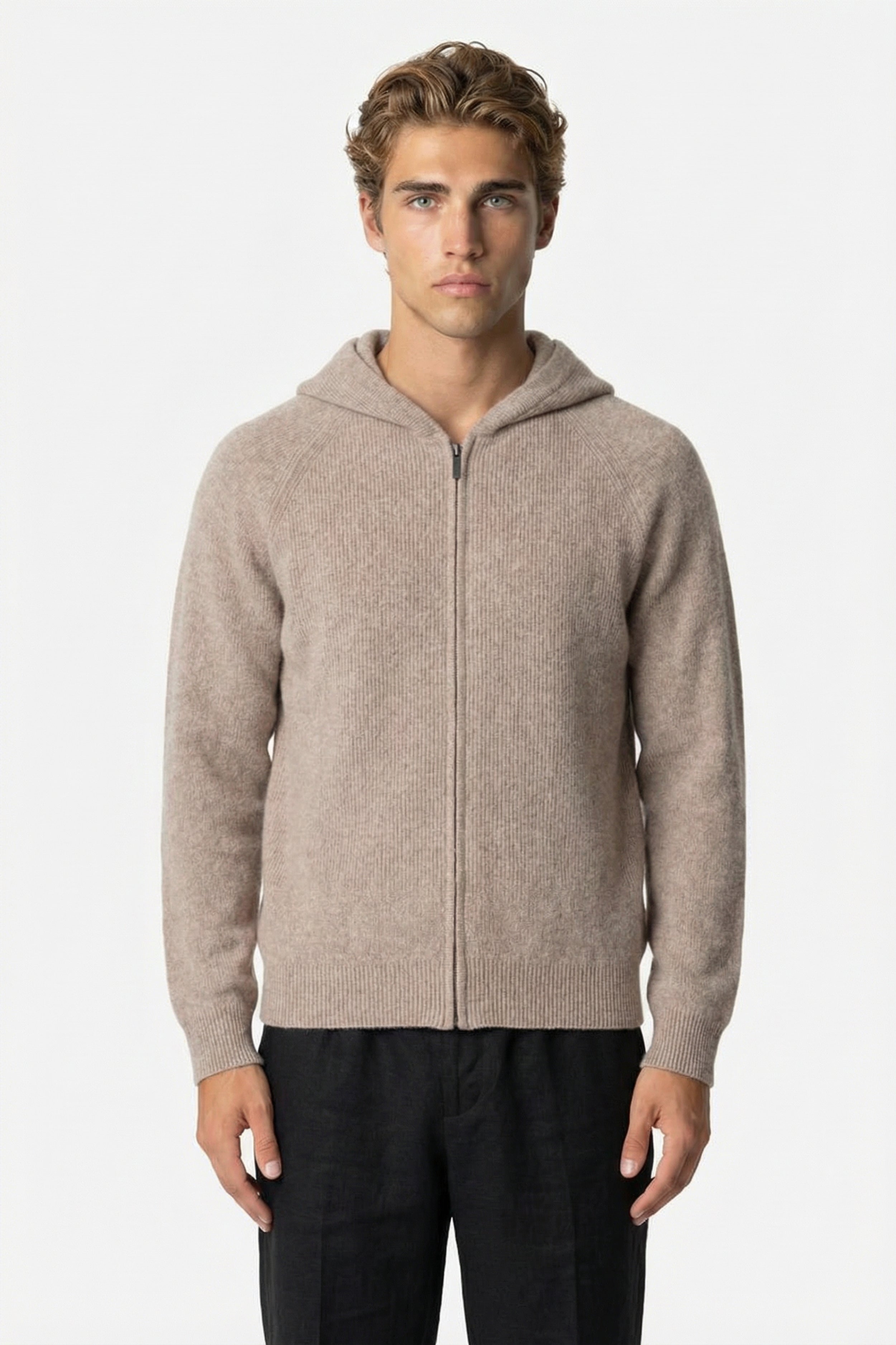 Ashford Cashmere Zip Cardigan Brown