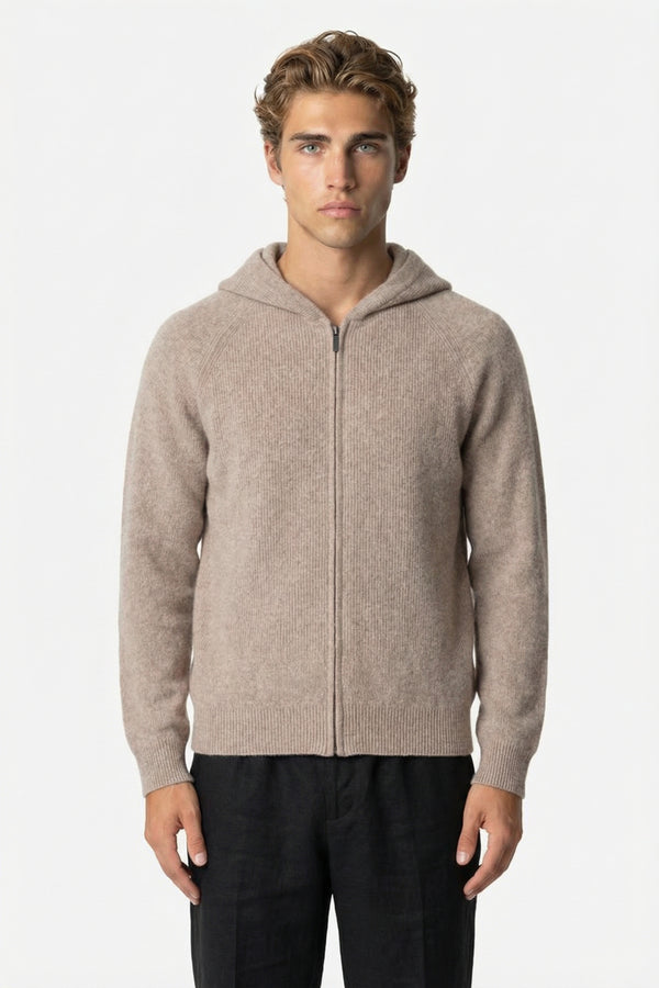 Ashford Cashmere Zip Cardigan Brown
