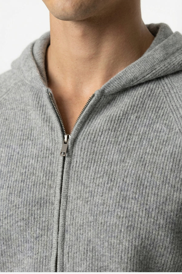 Ashford Cashmere Zip Cardigan Grey