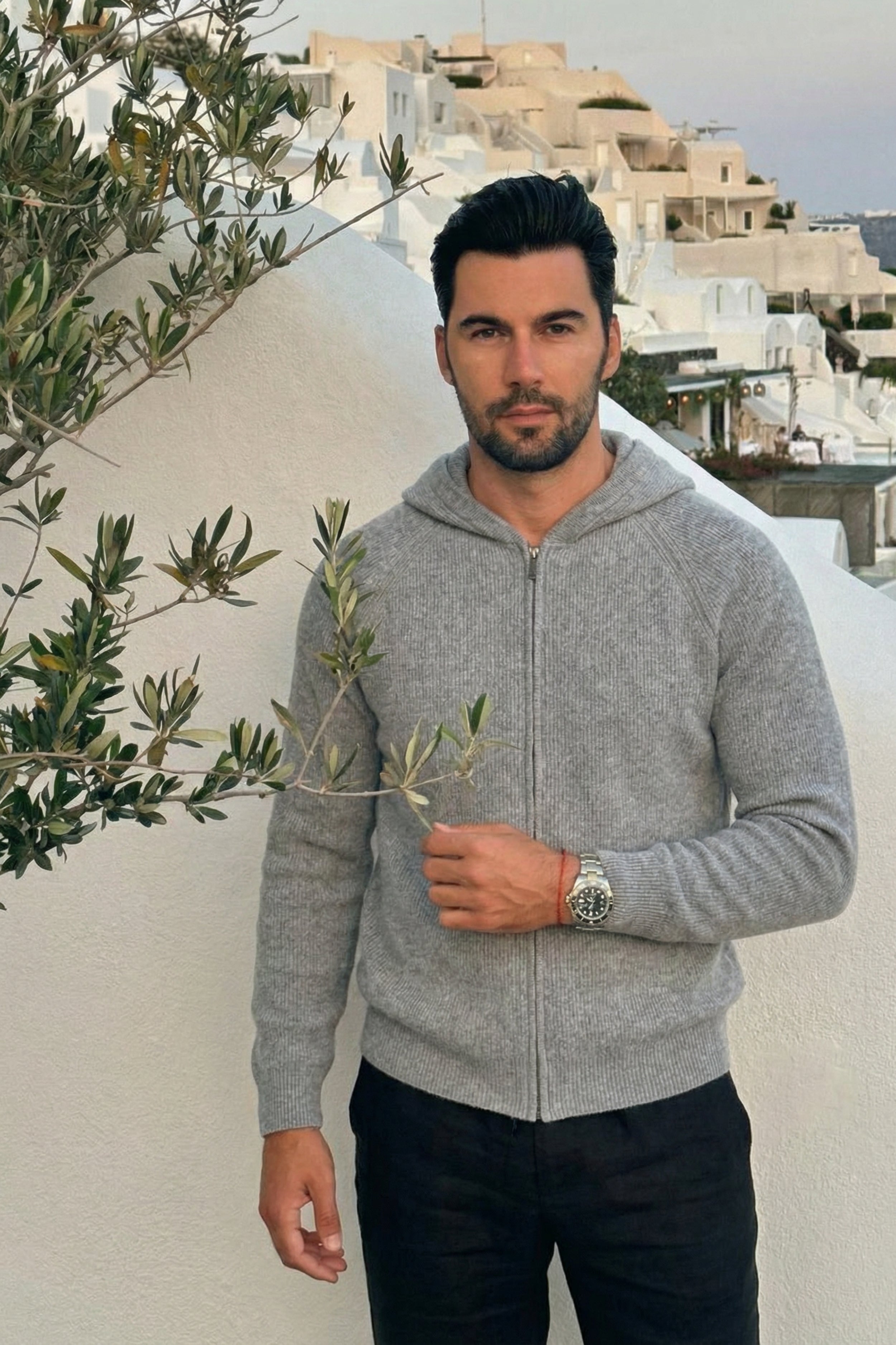 Ashford Cashmere Zip Cardigan Grey