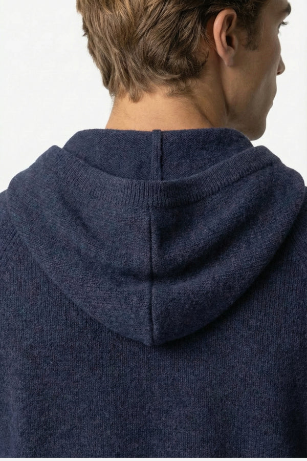 Ashford Cashmere Zip Cardigan Navy