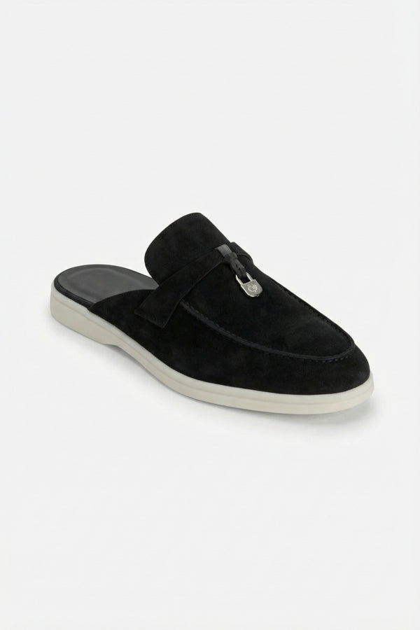Portobello Suede Mule Black