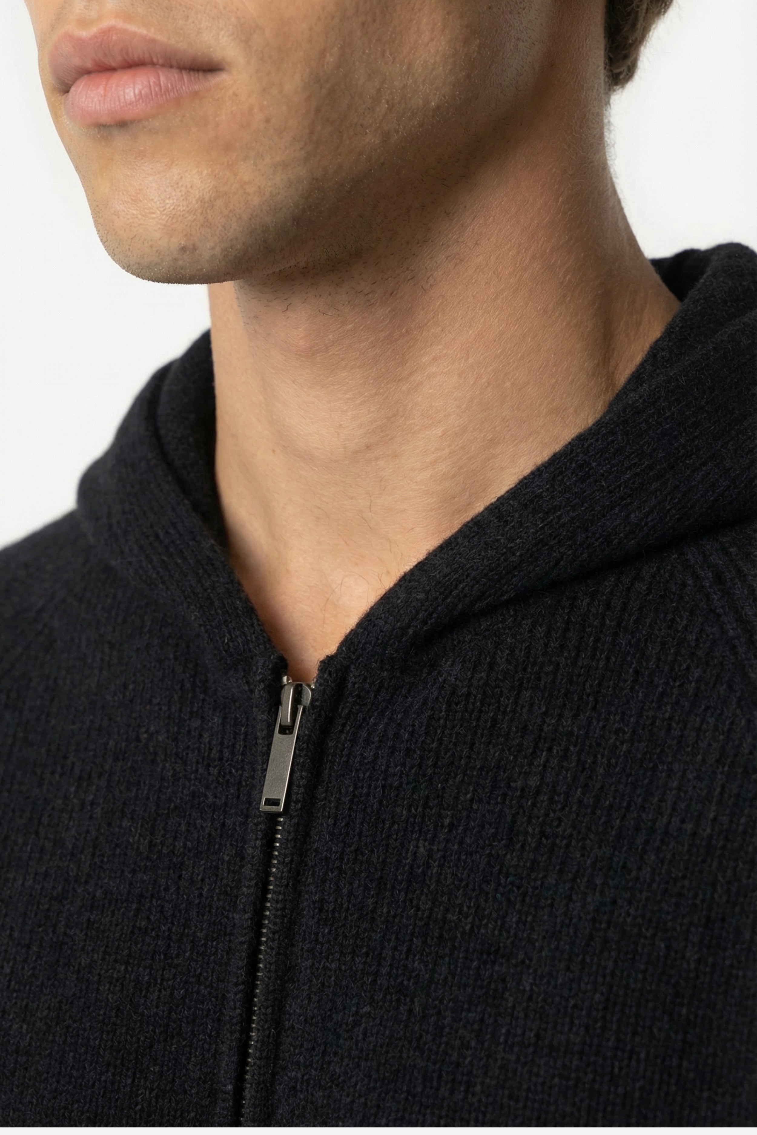Ashford Cashmere Zip Cardigan Black