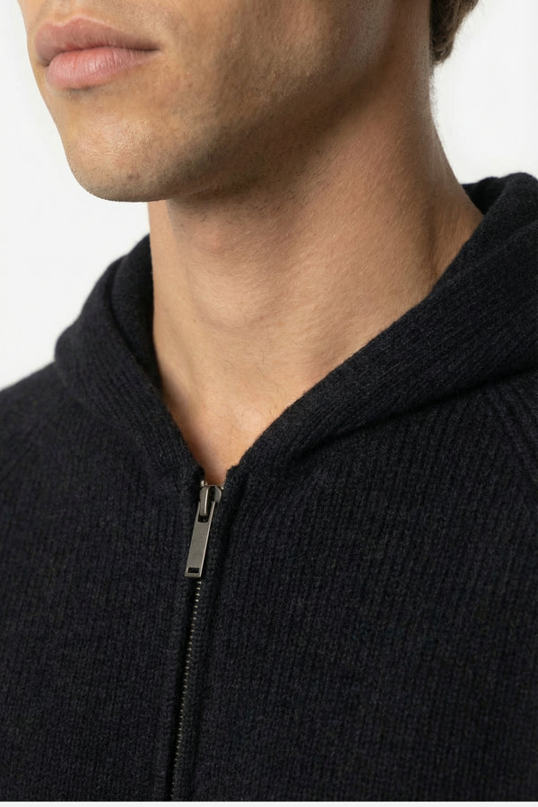 Ashford Cashmere Zip Cardigan Black
