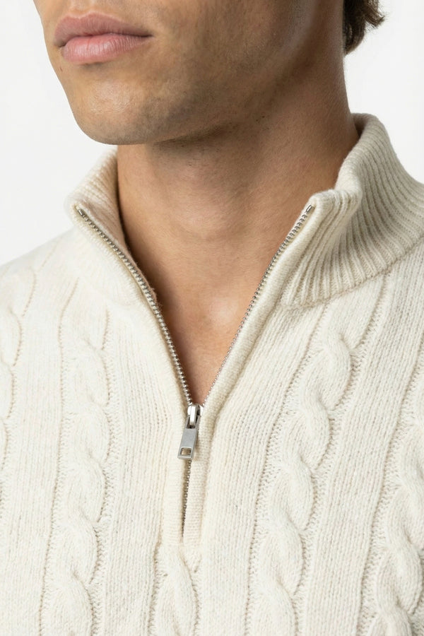 Kensington Cashmere Quarter Zip Beige