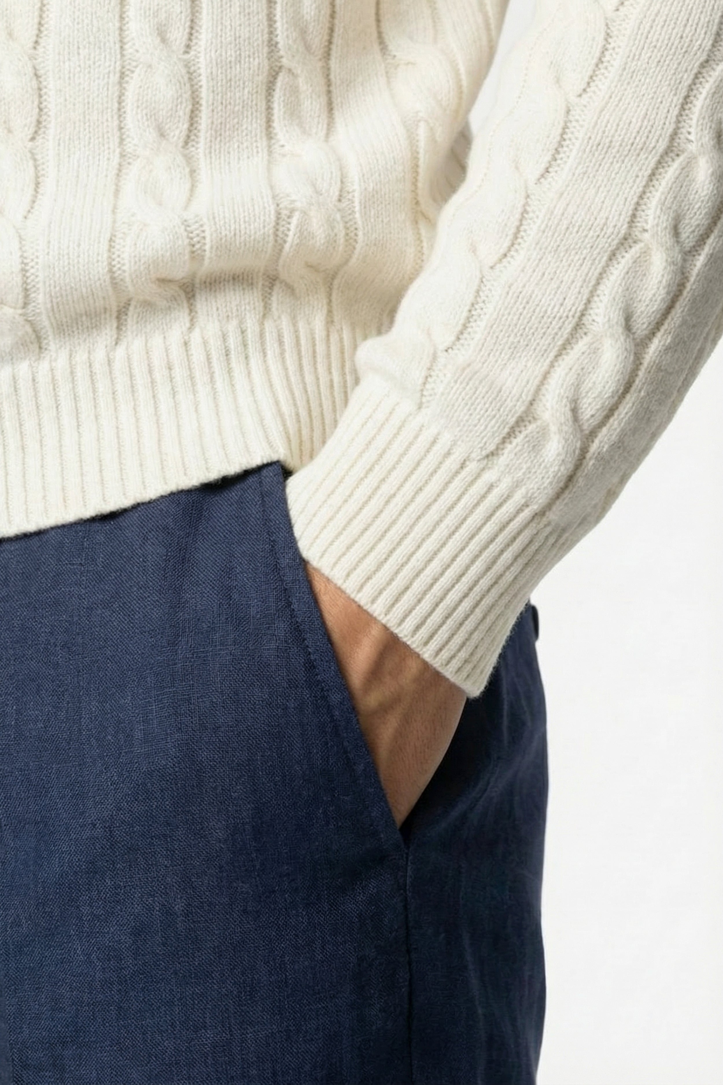 Kensington Cashmere Quarter Zip Beige