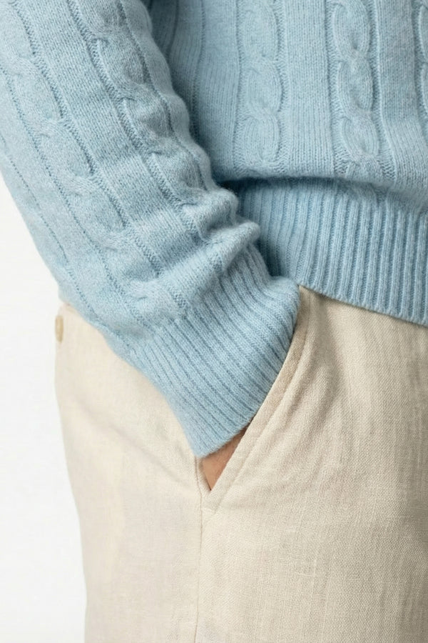 Kensington Cashmere Quarter Zip Blue