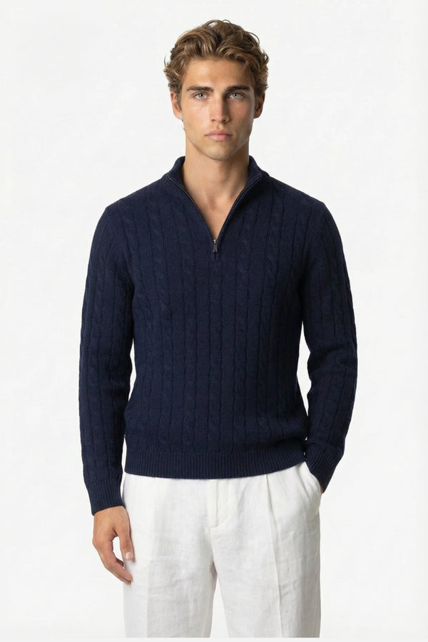 Kensington Cashmere Quarter Zip Navy