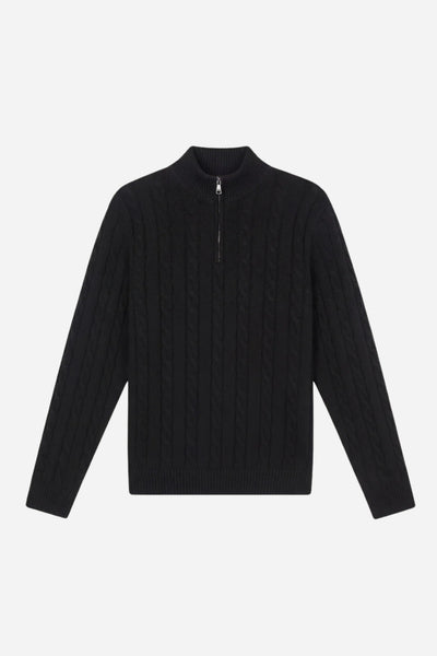 Kensington Cashmere Quarter Zip Black