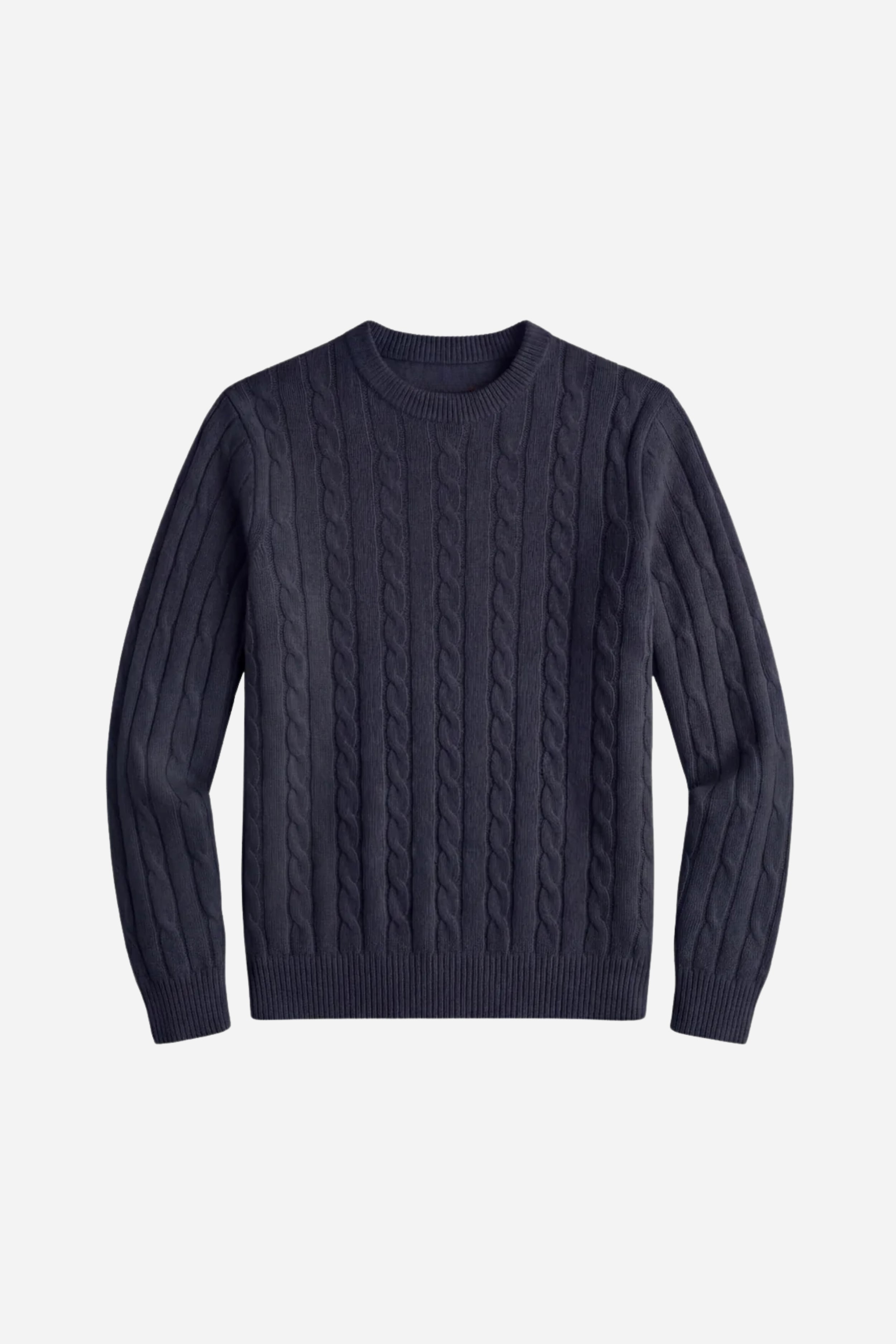 Kensington Cashmere Cable Crewneck Navy
