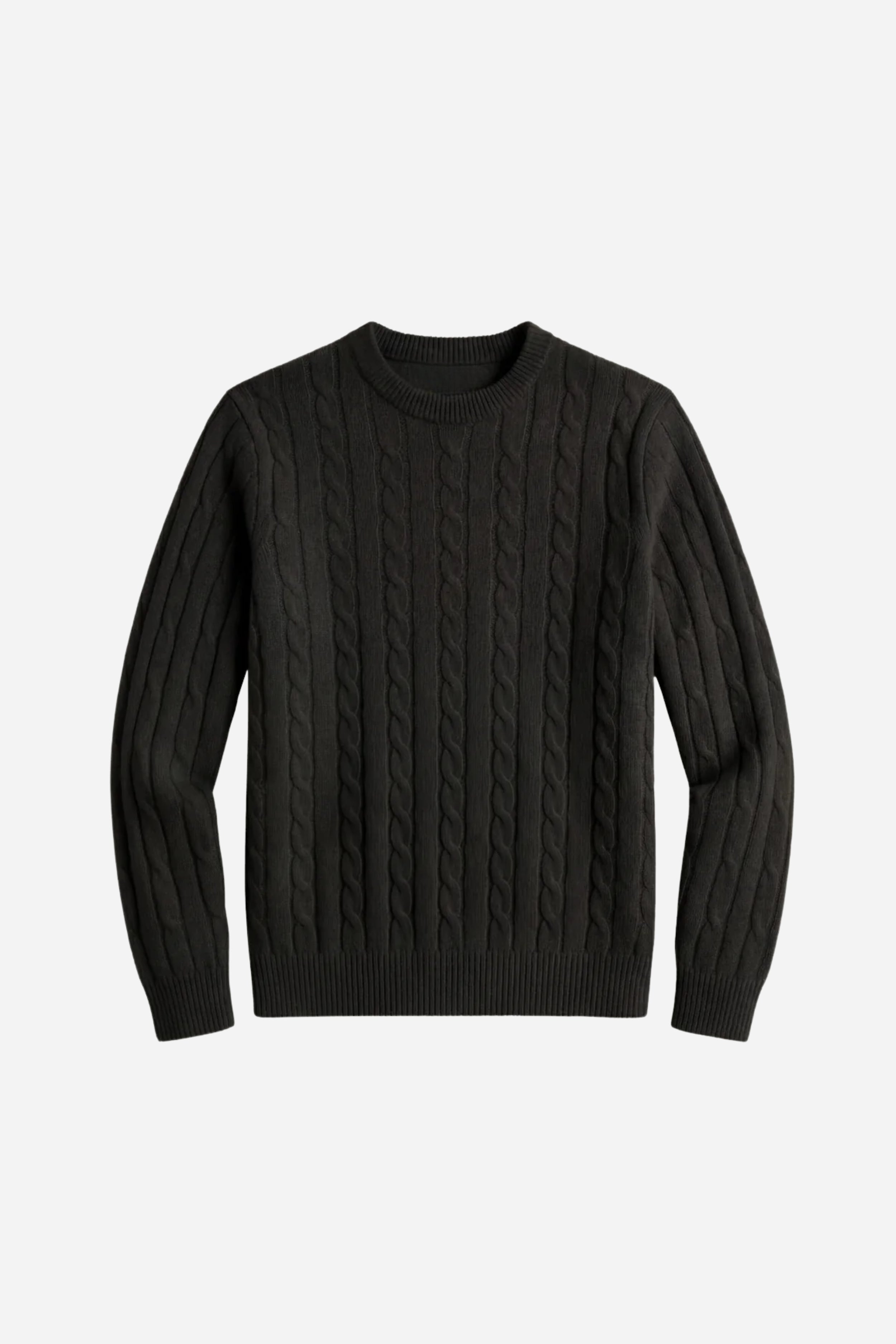 Kensington Cashmere Cable Crewneck Black