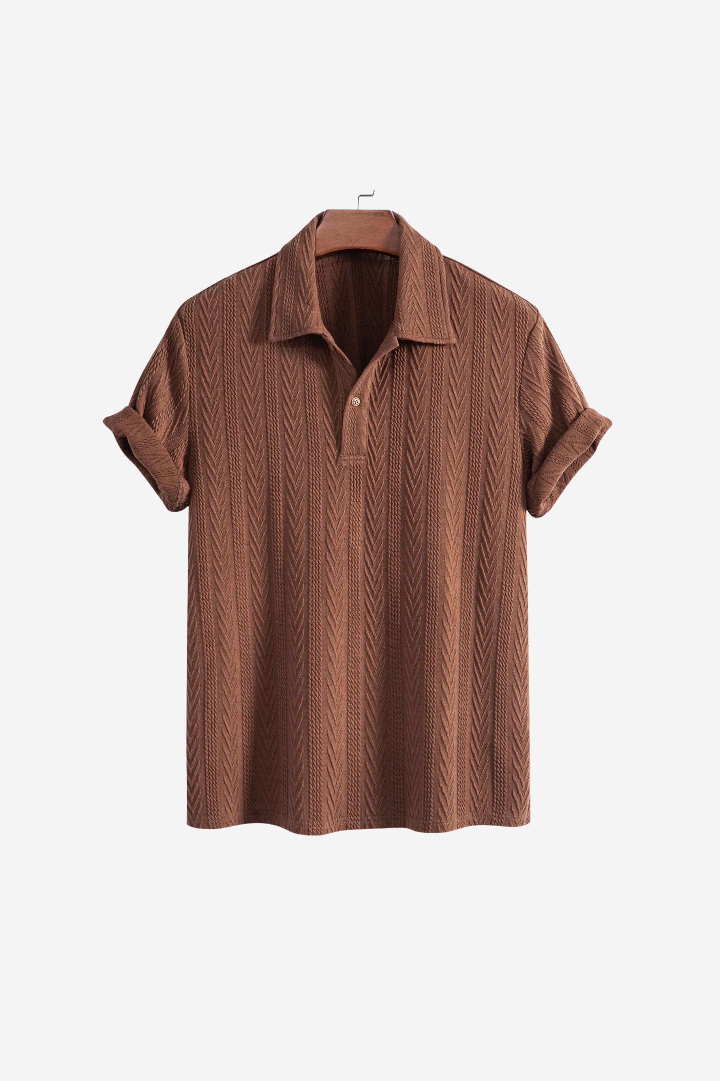 Huxley Textured Polo Brown