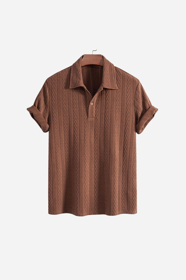 Huxley Textured Polo Brown