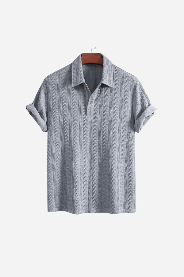 Huxley Textured Polo Grey