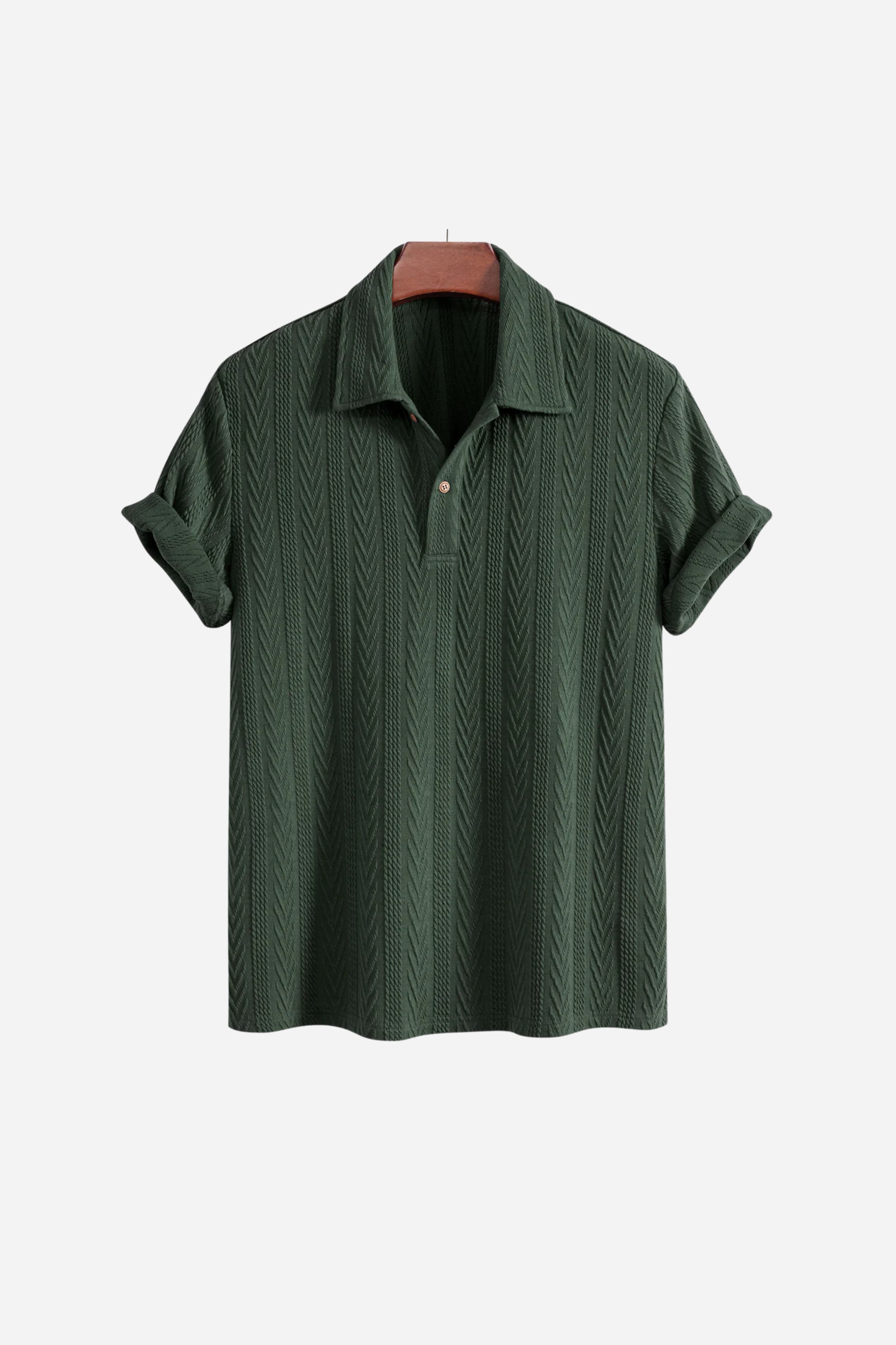 Huxley Textured Polo Green