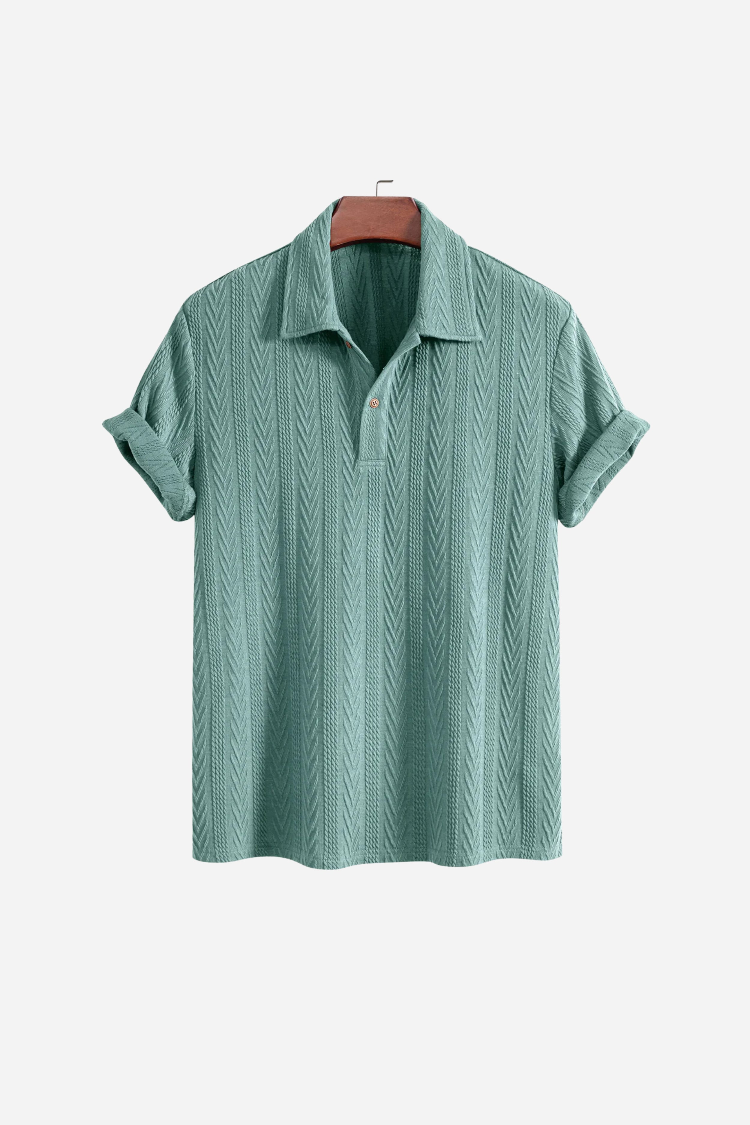 Huxley Textured Polo Eucalyptus