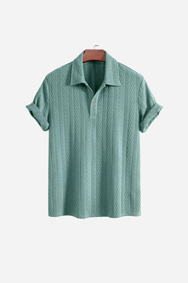 Huxley Textured Polo Eucalyptus