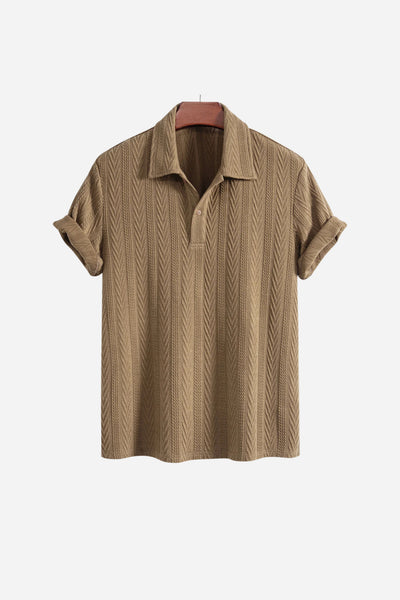Huxley Textured Polo Beige