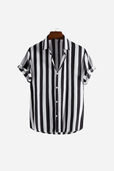 Huxley Striped Summer Shirt Black