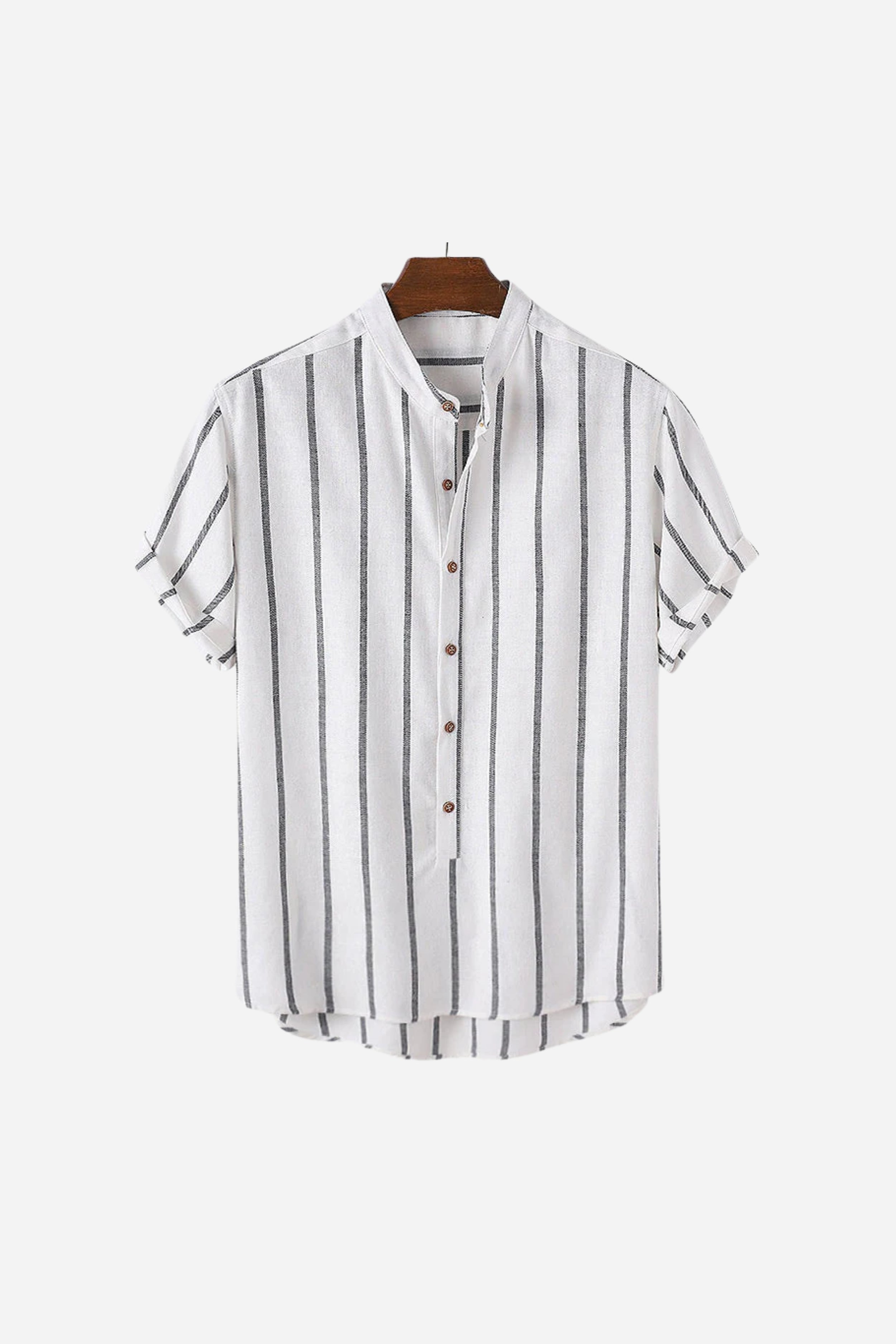 Mayfair Striped Linen Shirt White