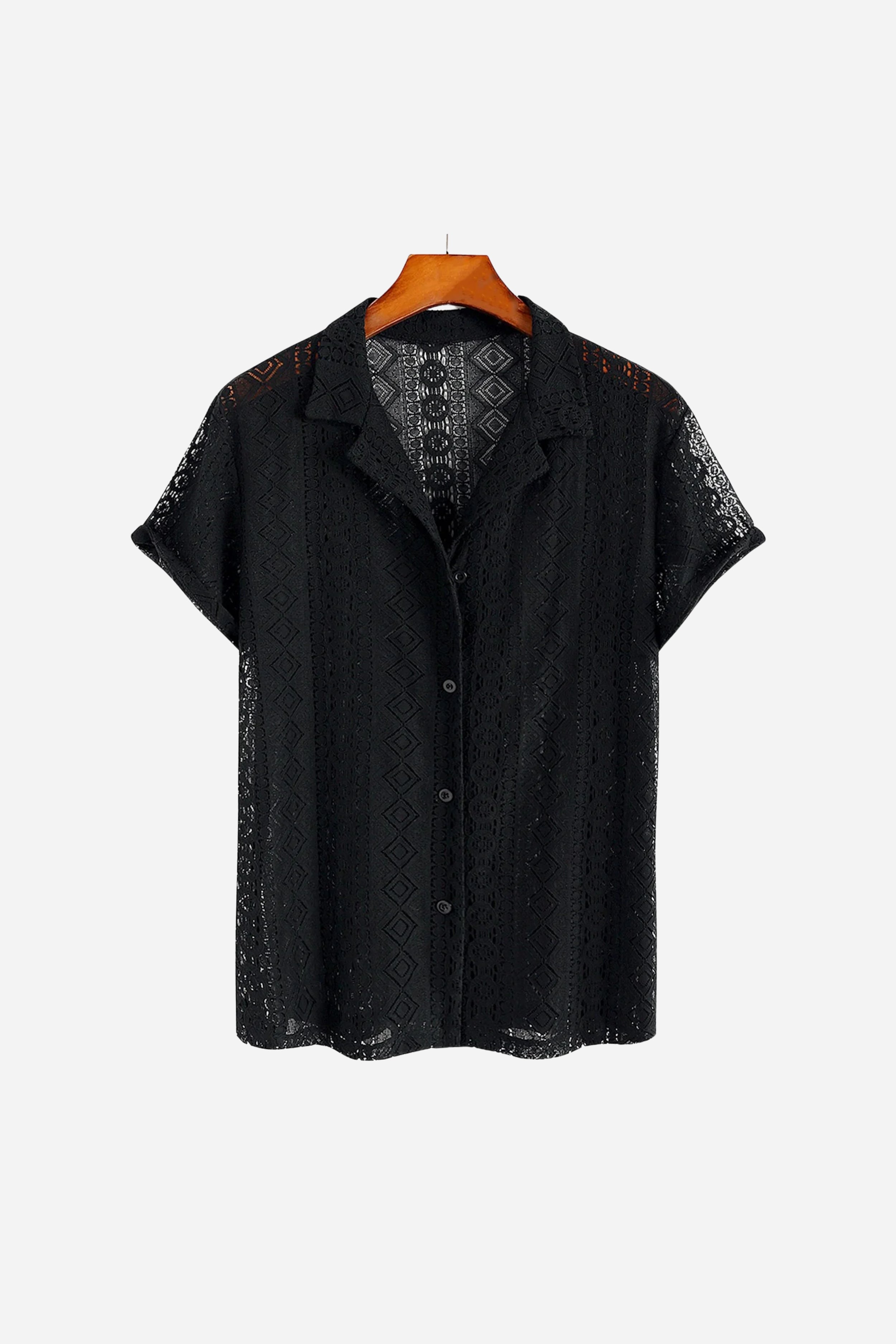 Mayfair Lace Linen Shirt Black